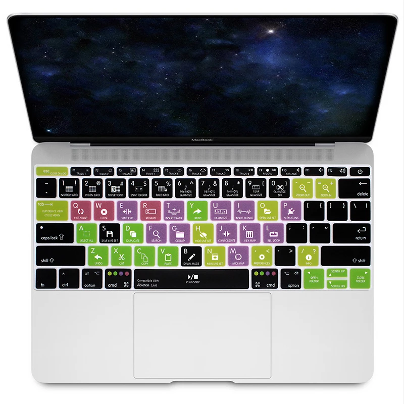 HRH Ableton Live premium Pro CC Final Cut Pro X Avid Pro инструменты США Силиконовые ярлыки клавиатура чехол для Macbook retina 12 A1534