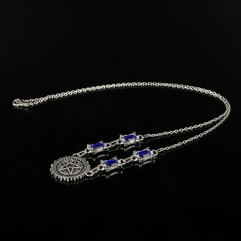 Dongsheng аниме ювелирные изделия Черный Дворецкий синие кристаллы колье Женские