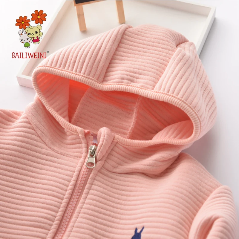 2021 autumn and winter models fashion coat BAILIWEINI rabbit embroidery long-sleeved hooded jacket fur ball boys | Детская одежда и