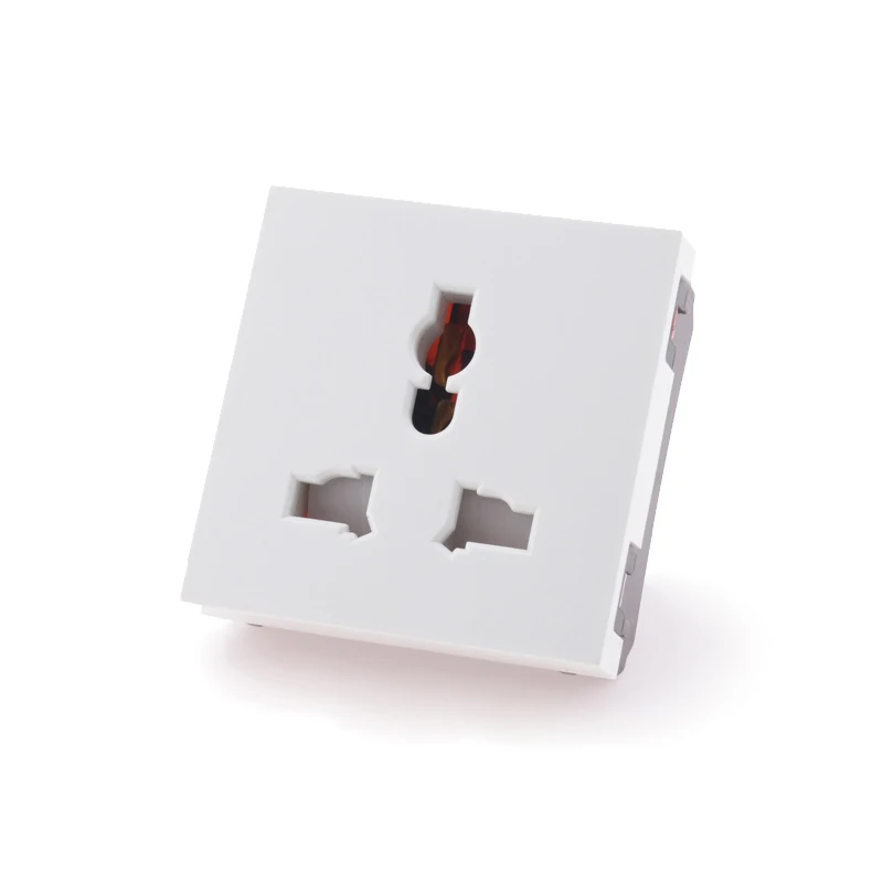 White 3 Universal 3 отверстия 5 отверстий UK EU розетка питания 10A Универсальная 3 отверстия настенная электрическая розетка функция ключ только для модуля - Тип: White 3 Universal