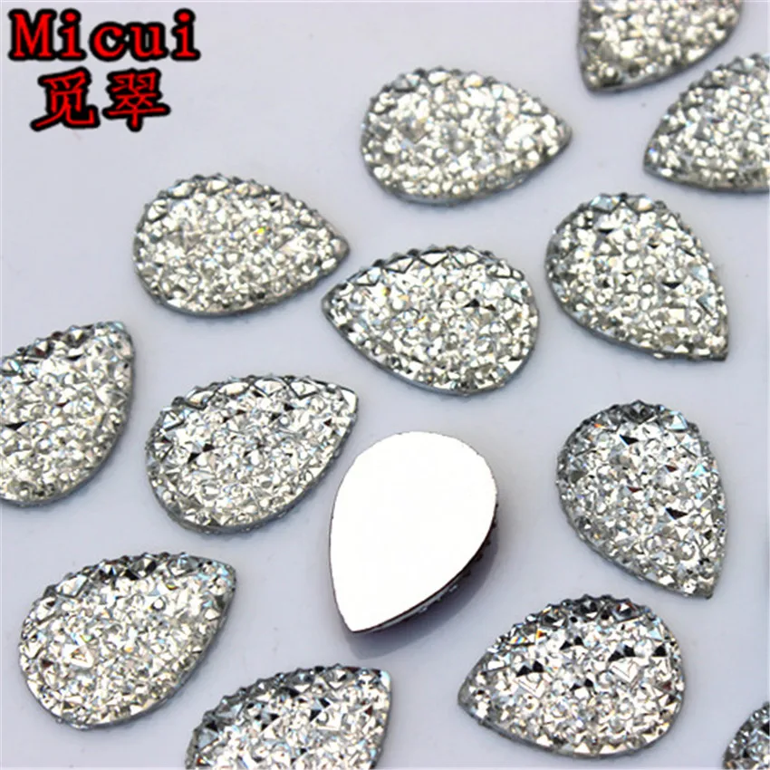 Micui 100 шт. 13*18 мм хрустальные стразы из смолы с плоской задней поверхностью