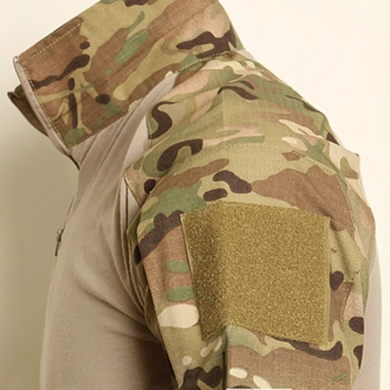 Летние тактические камуфляжные военные рубашки для мужчин армейская Мультикам