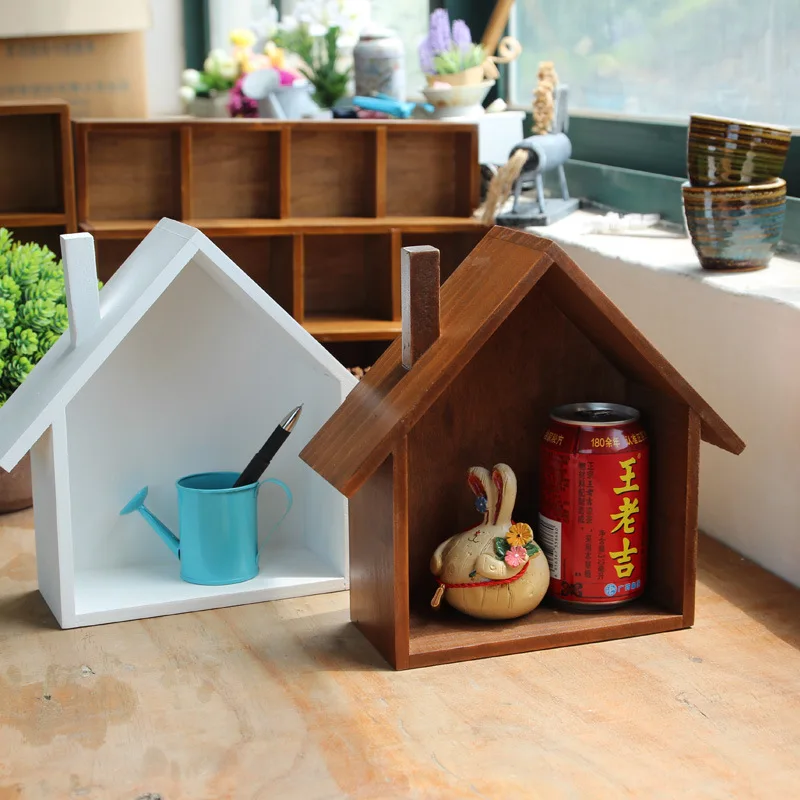 Винтажная деревянная полка для хранения креативный настенный держатель