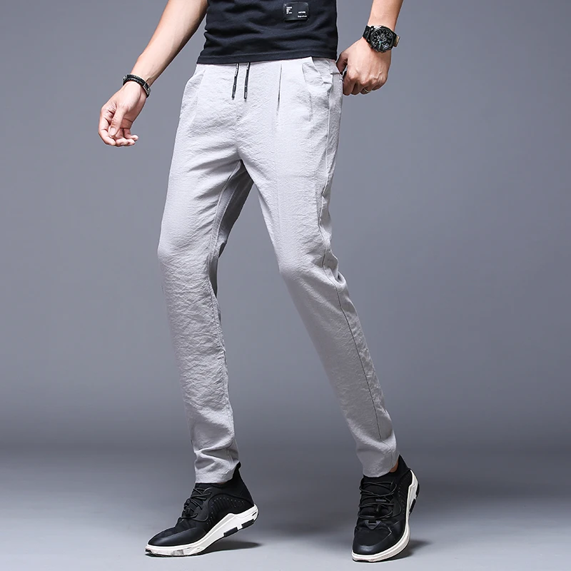 Мужские брюки летние тонкие спортивные из ледяного шелка большие размеры 28 38