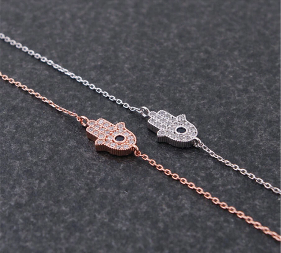 Модные золотые серебряные хрустальные бриллиантовые браслеты Hamsa высокого