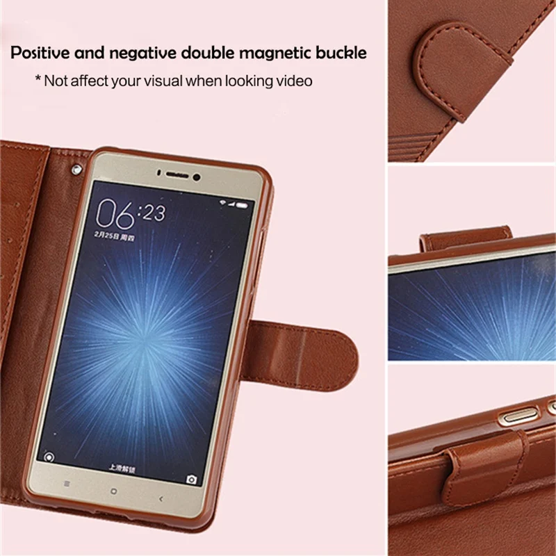 Чехол бумажник с держателем для карт чехол Xiaomi Redmi 4x откидной кожаный Силиконовый