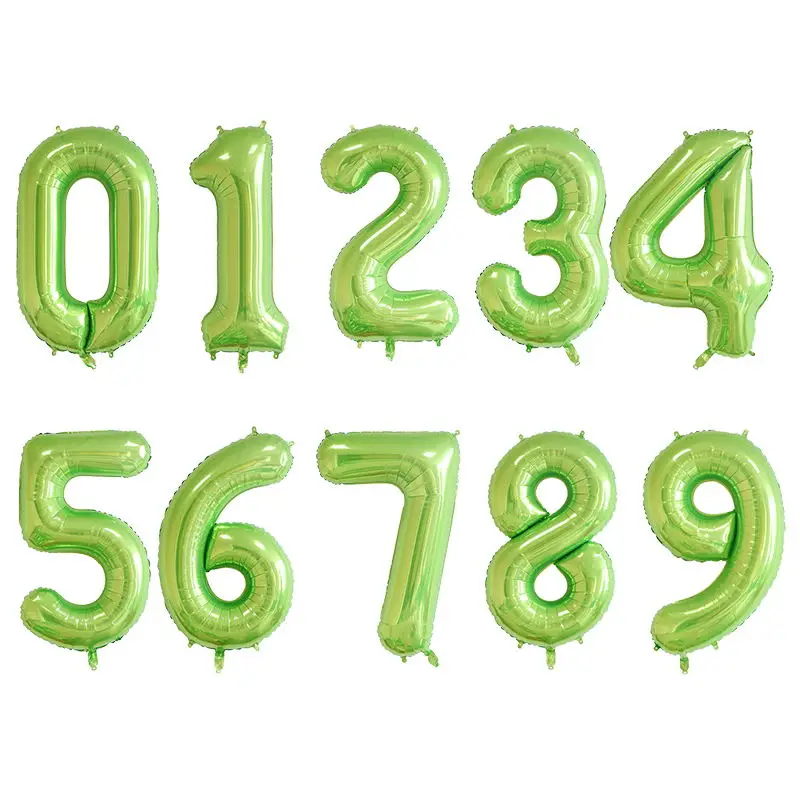 green balloon 1 шт. 40 дюймов зеленый синий розовый алюминиевый воздушные шары из фольги в виде цифр 0-9 день рождения, свадьбы, помолвки вечерние украшения Globo Детские шары - Цвет: green balloon