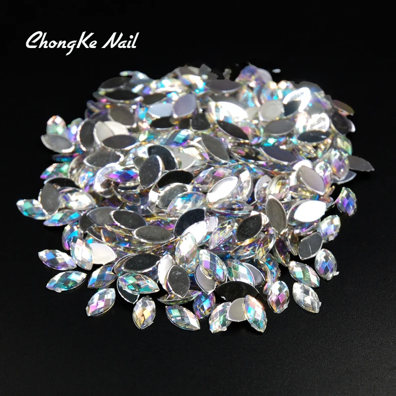 Высокое качество ногтей кристально чистый AB конский глаз дизайн Акриловые