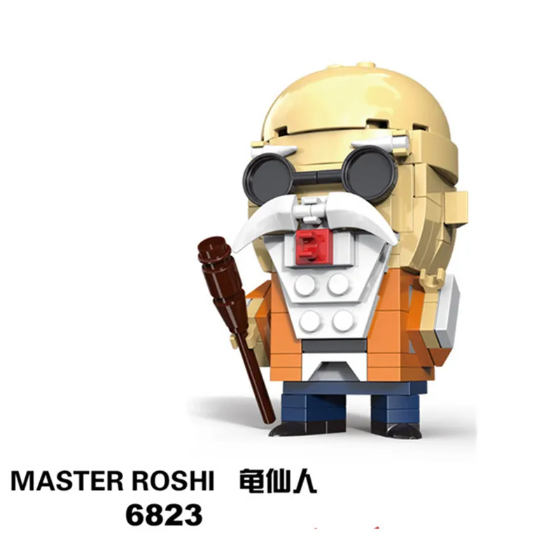 Серый Милая кукла Dragon Ball Z Super Saiyan Goku, фигурка, игрушка Dragon ball Z BrickHeadz, строительные блоки, игрушки для детей - Цвет: Серый