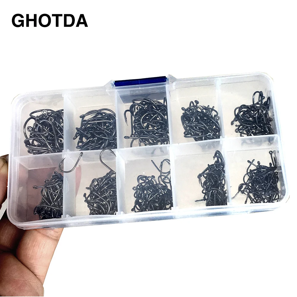 

500pcs/lot High-carbon steel fishing hooks crank hook lure Worm Pesca