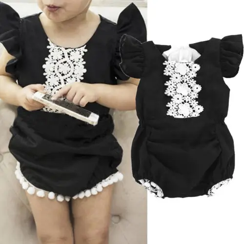 Модный кружевной комбинезон Emmababy с оборками для новорожденных девочек комплект