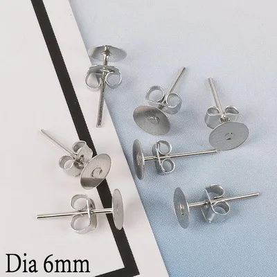 6mm with plug RH 100 шт./упак. Допустимое отклонение диаметра 4 6 8 мм* 12 мм золото/родий Цвет серьги-гвоздики в форме прокладки с жемчужной сережкой штепсельной вилки выводы для сережек для изготовления ювелирных изделий - Цвет: 6mm with plug RH
