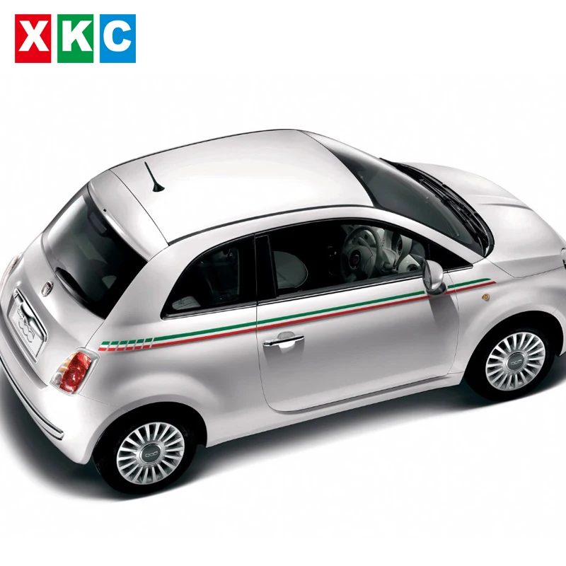 Авто Стайлинг итальянский флаг цвет талии автомобильные наклейки для FIAT 500C Bravo