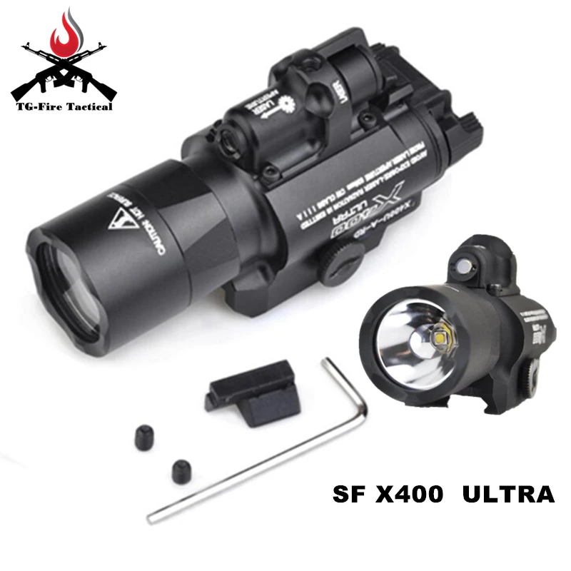 Ультравспышка Element Airsoft Surefir X400 красный лазер 20 мм крепление на планку Пикатинни 450
