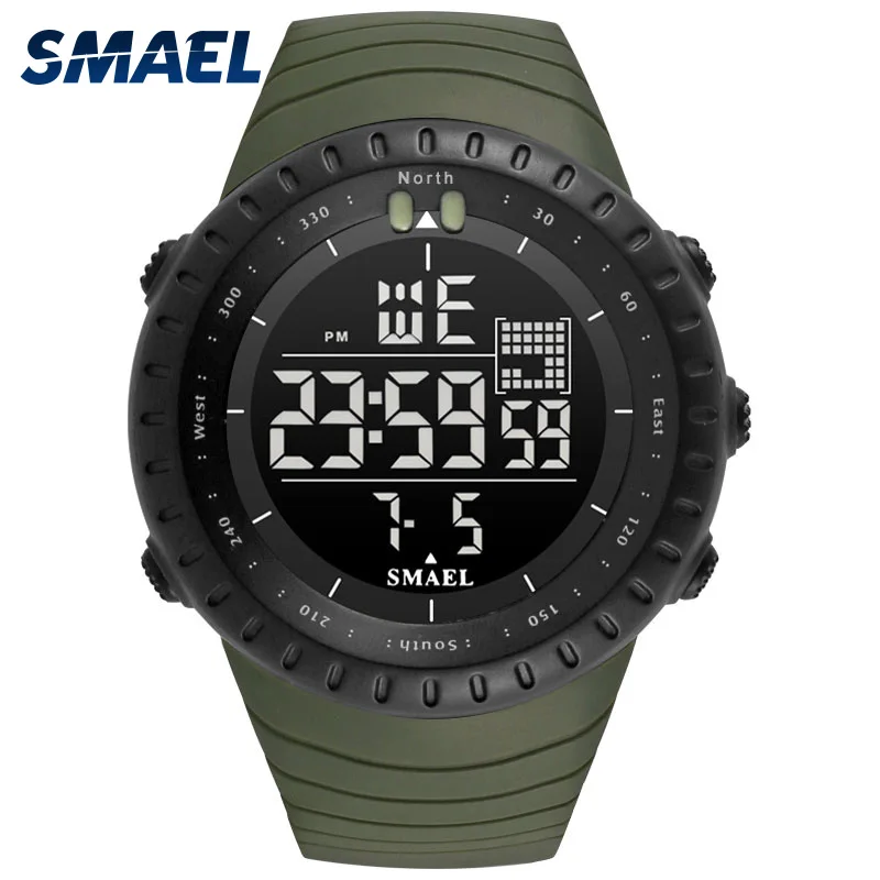 smael brand new hot sport watch 50 meters waterproof watch men chronograph auto date multifunction relogio masculino erkek 1237 free global shipping