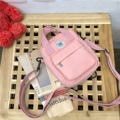 pink Корейский стиль, Холщовый мини-рюкзак для женщин, простой модный рюкзак для путешествий, школьная сумка для отдыха, сумка для подростков, сумка на плечо для девочек - Цвет: pink