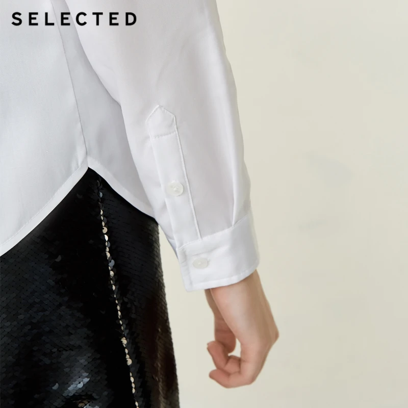 Отборная Женская Базовая рубашка с длинными рукавами из 100% хлопка SIG | 418305519