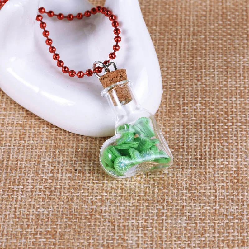 2017 креативное фруктовое ожерелье Хрустальное стекло в форме сердца бутылки