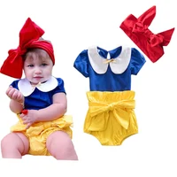 2018new Baby Girls' Summer Clothing Sets Princess Kids Blue T Shirt+Yellow Shorts+Headband Infant 3pcs Suit Outfits