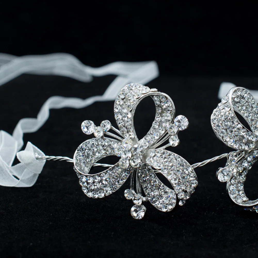 Стразы кристаллы бант повязка на голову лента для волос украшения аксессуары