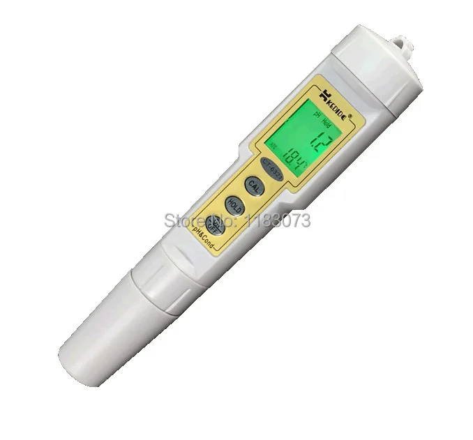 2in1 Digital pH & Conductivity Meter Pocket Portable Waterproof Pen Type Tester CT-6321 0 to 14.00 pH 0 to 199.9 uS/cm