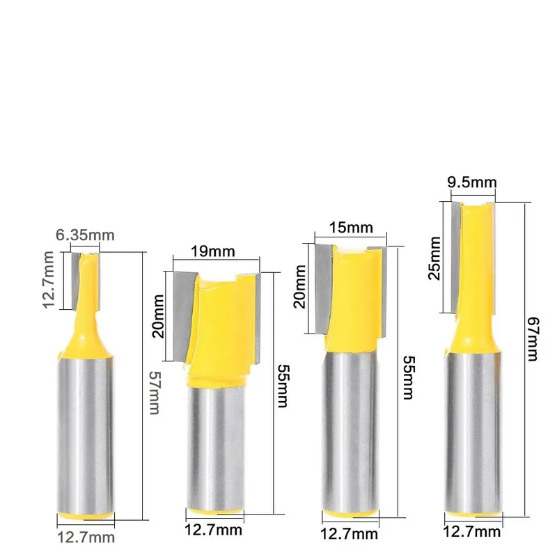 Набор фрез с двойным хвостовиком 1/2 дюйма набор Т-образных коронок 4 шт. для