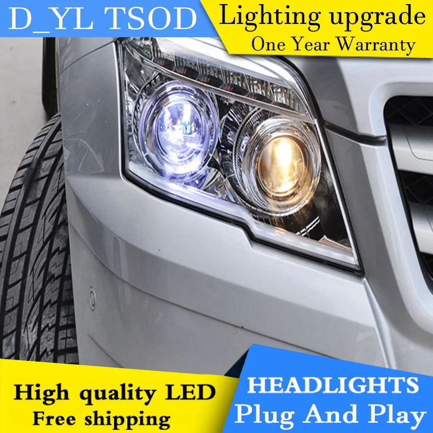 D_YL автомобильный Стайлинг для Benz GLK 300 фары 2011 светодиодный ные DRL линзы двойной