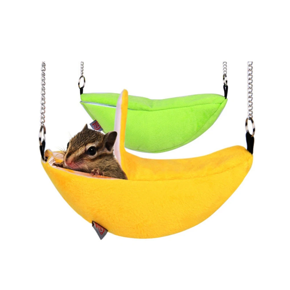 

Cute Rat Animals Toys Yellow Banana Hamster Rat Hammock Cage Pet Sleeping Nest Comforter Toys