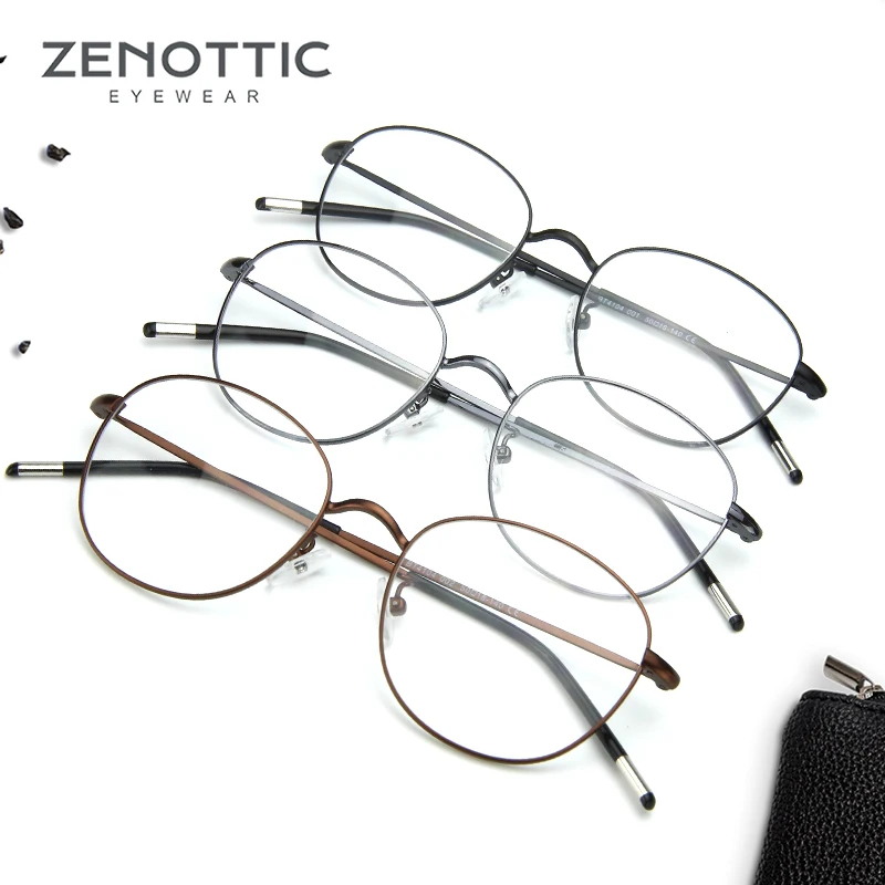 ZENOTTIC металлические круглые очки по рецепту женские ретро оптические для