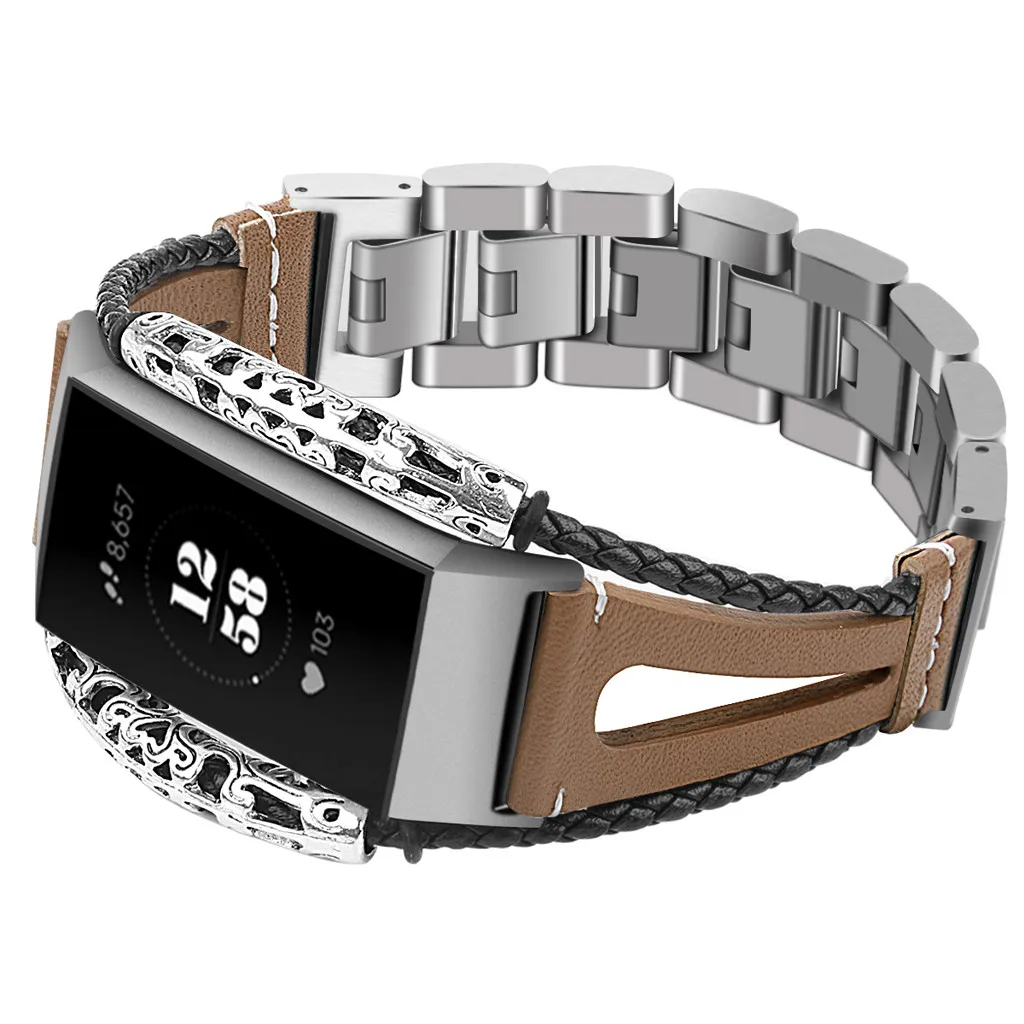 233 мм сменный кожаный ремешок, браслет для Fitbit Charge 3 Смарт-аксессуары ремешок для часов