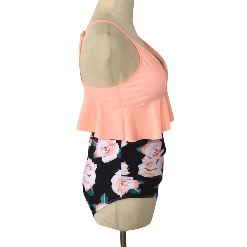 Женский раздельный купальник SAGACE с оборками и принтом для похудения|Купальники| |