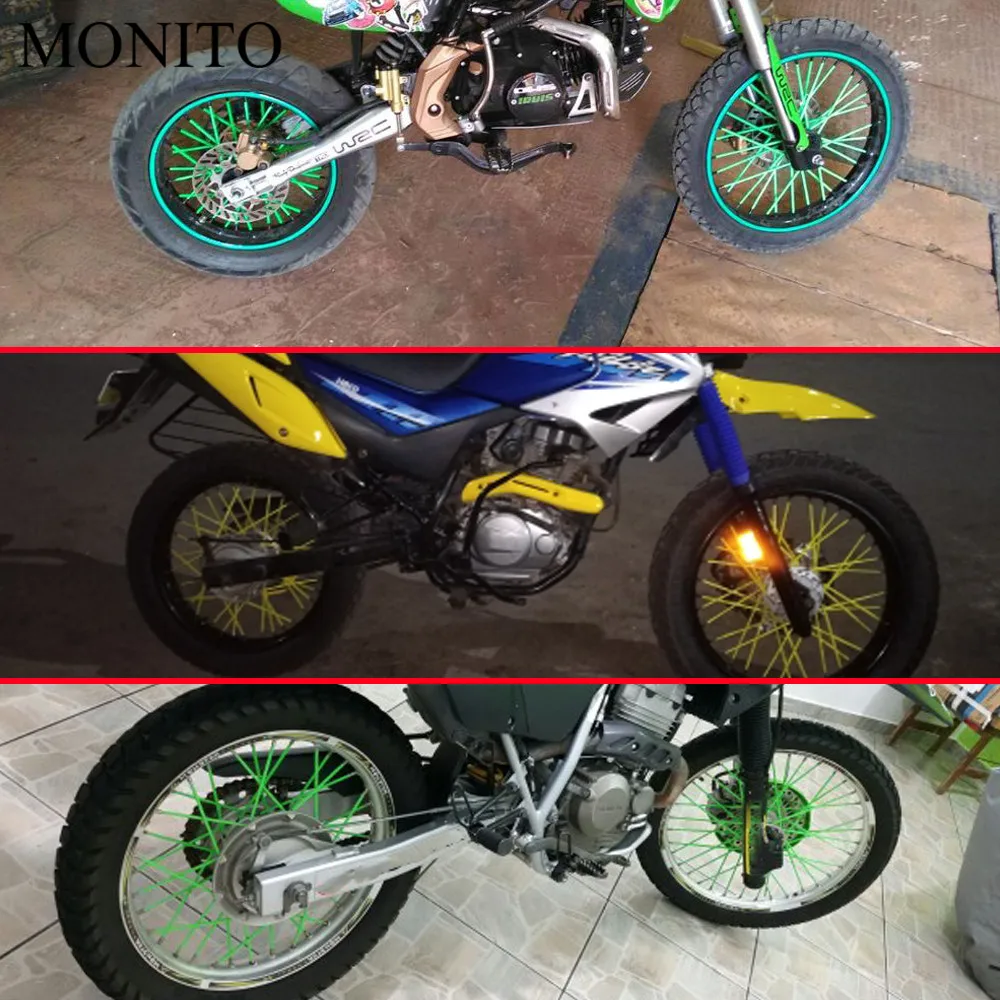 

72 Pcs Motorcycle Dirt Bike Wheel Rim Spoke Rims Skins Cover Protector For Honda Yamaha Suzuki KTM DRZ KX YZ WR XR EXC XC SX EC