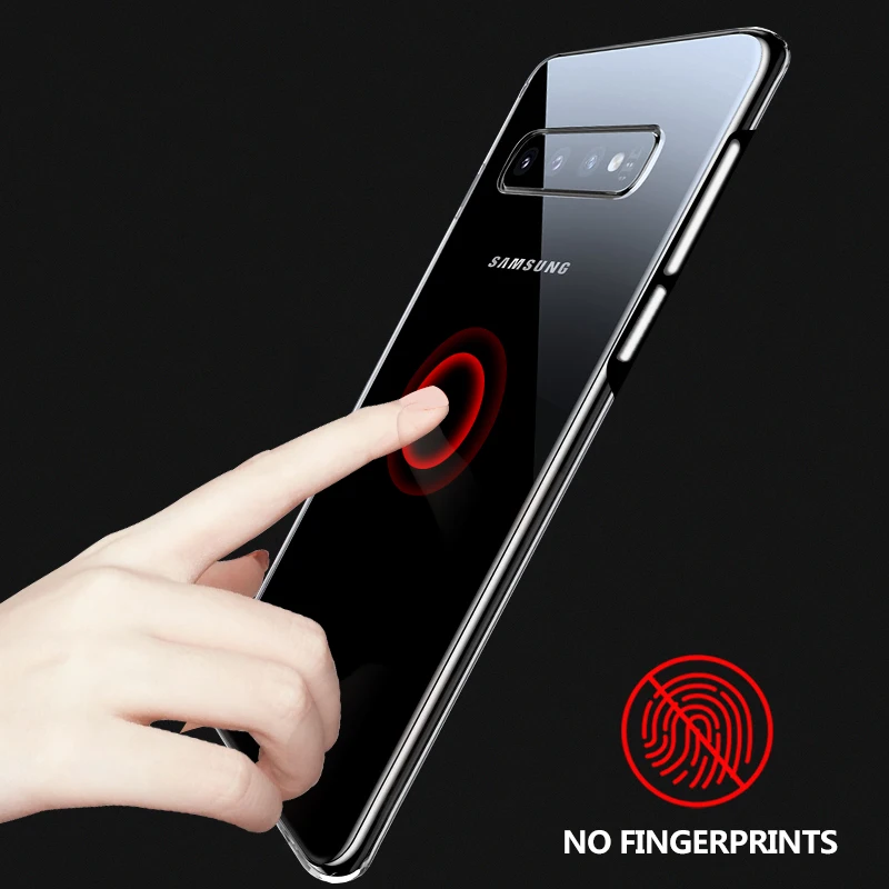 YISHANGOU жесткий прозрачный чехол для телефона samsung Galaxy S8 S9 S10 Plus S10E Note 8 9 A9 A8 A7 A6 пластиковый Противоскользящий чехол