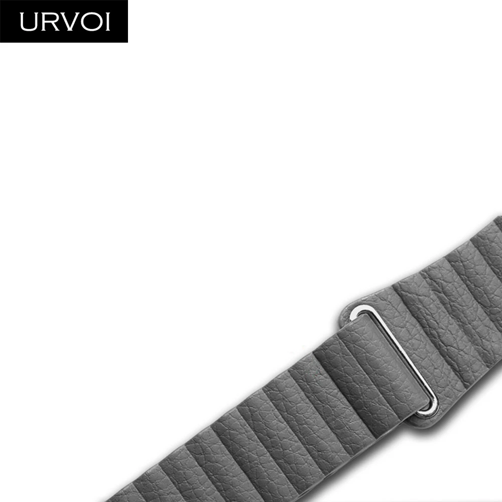 Кожаный ремешок URVOI для apple watch series 5 4 3 2 1 ремешок для iwatch кожаный ремешок пряжка с магнитом удобная мягкая Новинка - Цвет ремешка: Grey
