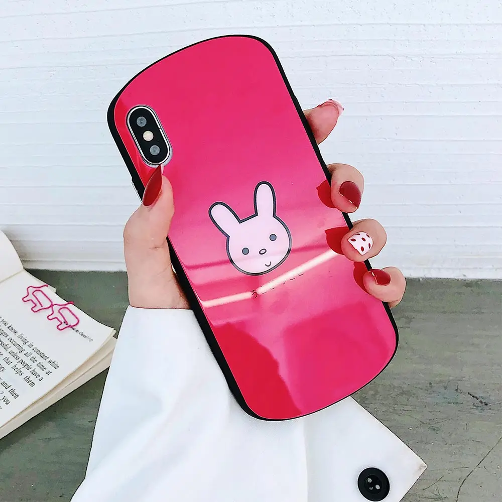 KISSCASE прекрасный кролик медведь Phoene чехол для iPhone 7 6 6S 8 Plus X овальной формы
