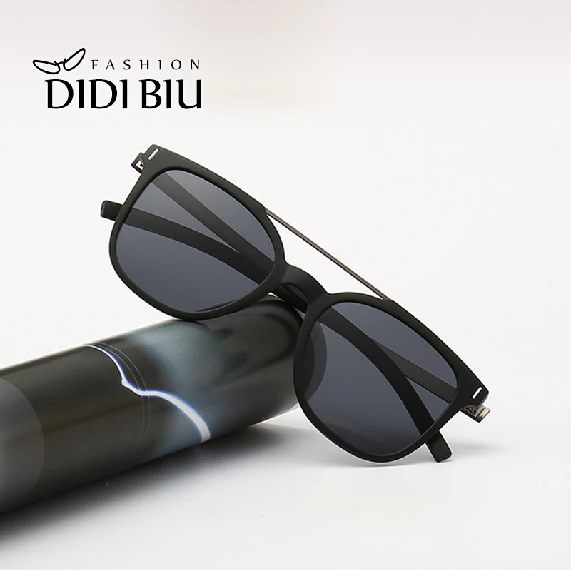 Flexible TR90 Men Polarized Driver Sunglasses Ultra Light Stainless Steel Rectangle Goggle Trend Decoration Rivet Glasses UN1137 |