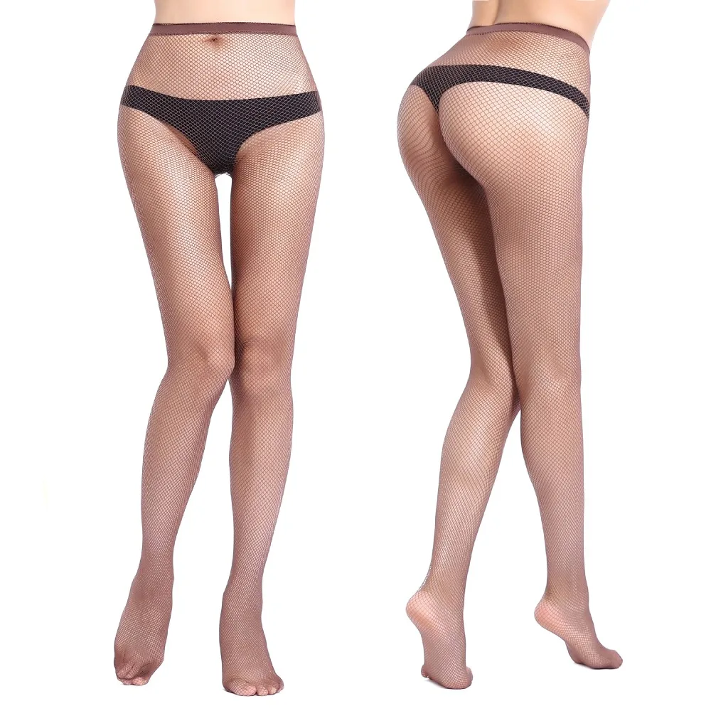Женские сетчатые сексуальные колготки чулки с защитой от крючков черные