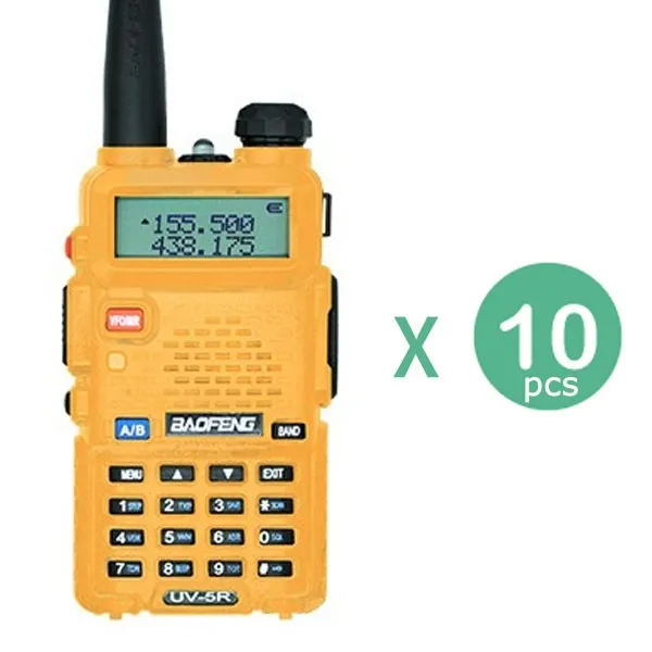 Цвет: желтый 10 шт. Bao feng UV-5R для переносного приемо-передатчика Baofeng UV5R CB радио УКВ УВЧ Dual Band двухстороннее радио 5 Вт Ham Радио Испания Германии - Цвет: Цвет: желтый