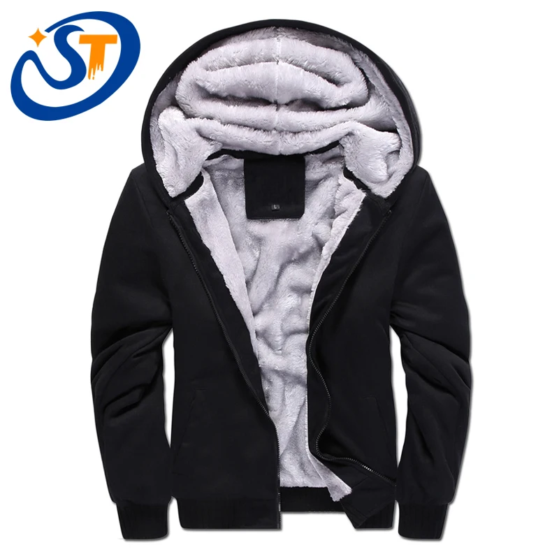Hoodies Men Fashion Sport Winter Coats Long Sleeve Hoodie Men's Outdoor Casual Sweatshirts Plush Thicken Black 635 | Мужская одежда