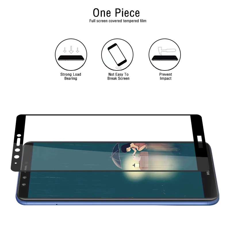 Жесткая Защитная стеклянная пленка для Huawei Y9 2018/Enjoy 8 Plus полное покрытие тонкий
