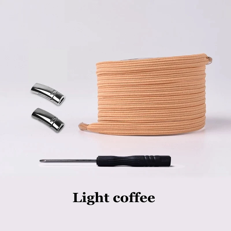 Light coffee 1 пара, модные магнитные шнурки, эластичные шнурки для обуви, для детей и взрослых, унисекс, плоские кроссовки, шнурки, шнурки для быстрой носки - Цвет: Light coffee