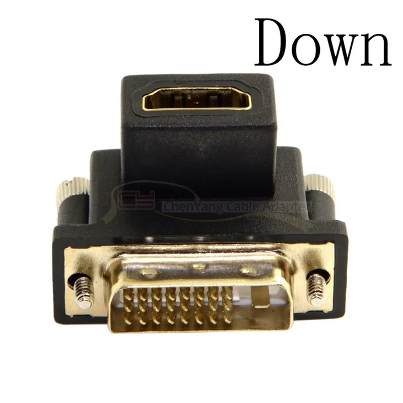 

90 Degree Up & Down Angled DVI Male to HDMI-compatible Female Swivel for Computer & HDTV & Graphics Card Adapter cy