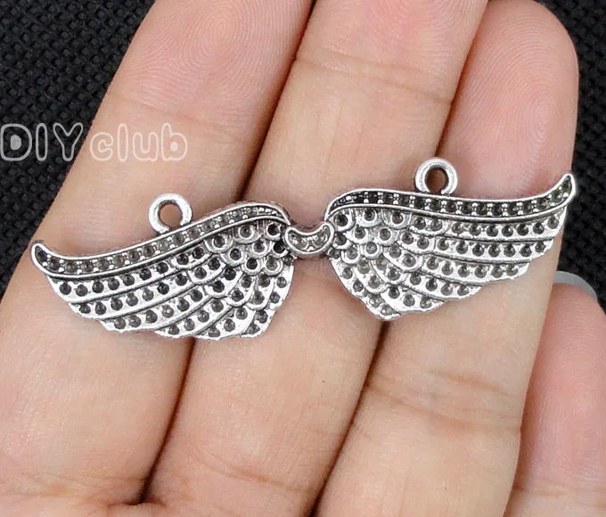 8pcs-Antique Tibetan Silver Large Angel Wing Connector Charms Jewelry Making 57x16mm | Украшения и аксессуары