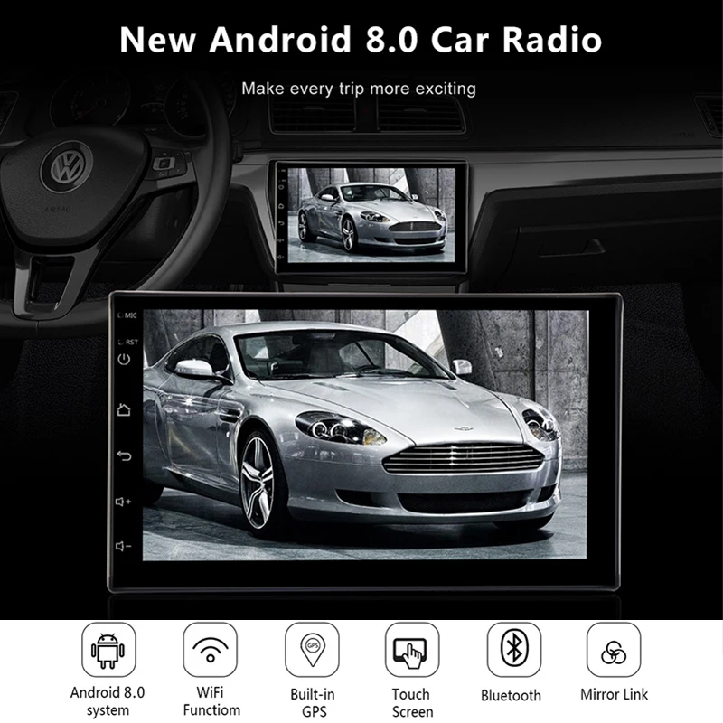 Автомагнитола 2 Din GPS Android 8 0 универсальный мультимедийный видеоплеер 7 дюймов 2din mp5