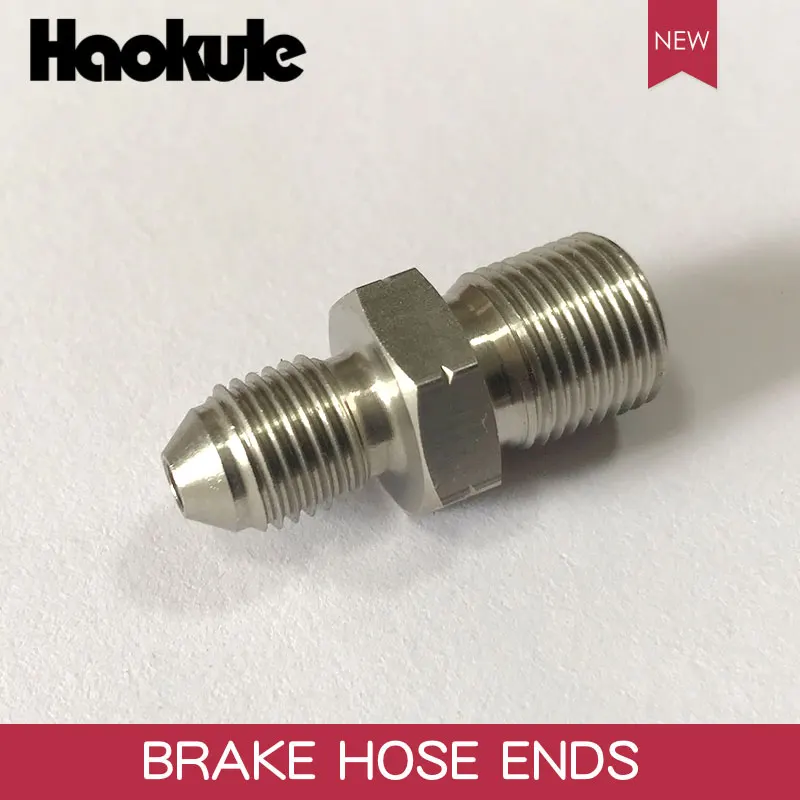 HAOKULE AN3 3/8x24 UNF к M12x1.25/M12x1.5/M12x1.0 мужской пузырь вспышки из нержавеющей стали тормозные фитинги перевернутые вспышки адаптер
