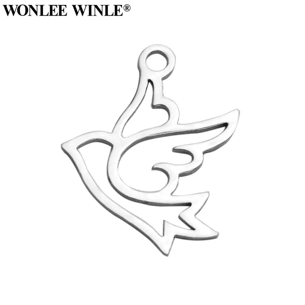 Wonlee Winle DIY 316 Нержавеющая Сталь Лазерный разрез подвески в виде птицы для браслета