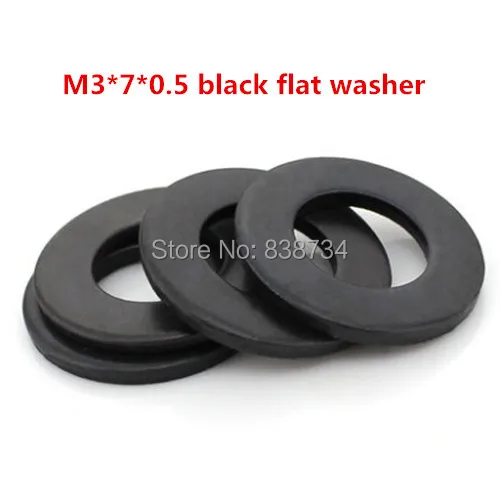 

500pcs m3*7*0.5 steel with oxide black flat washer