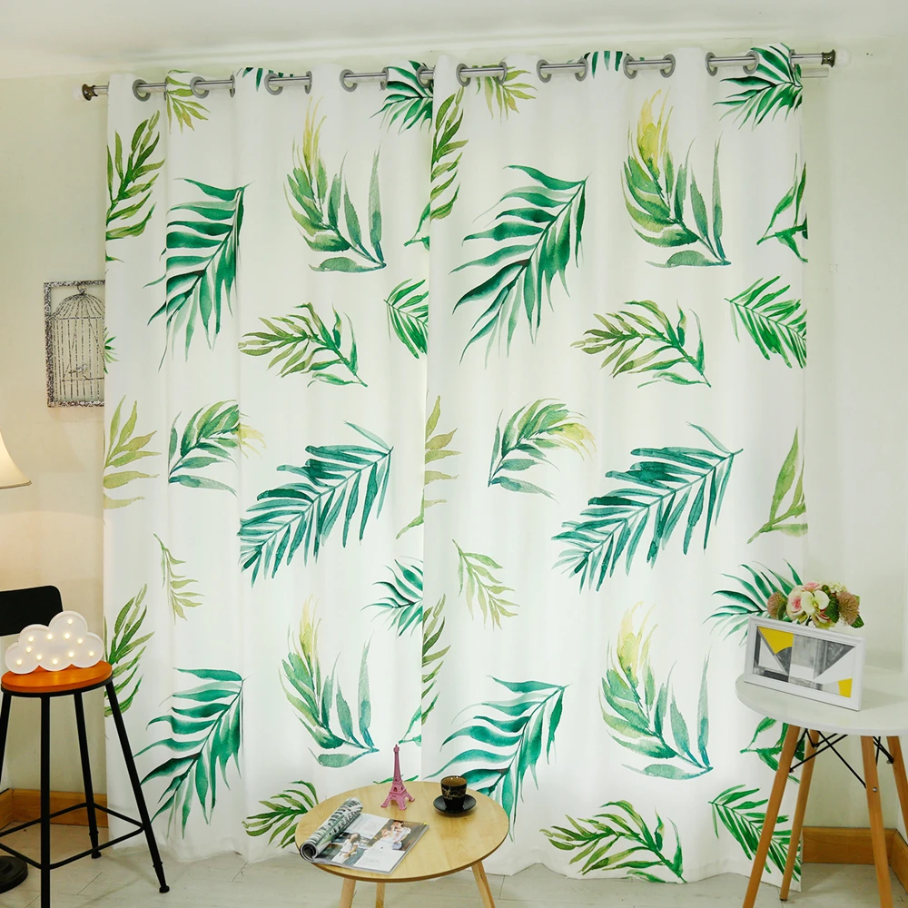 Современные затемненные занавески 3d с розами зелеными растительными листьями