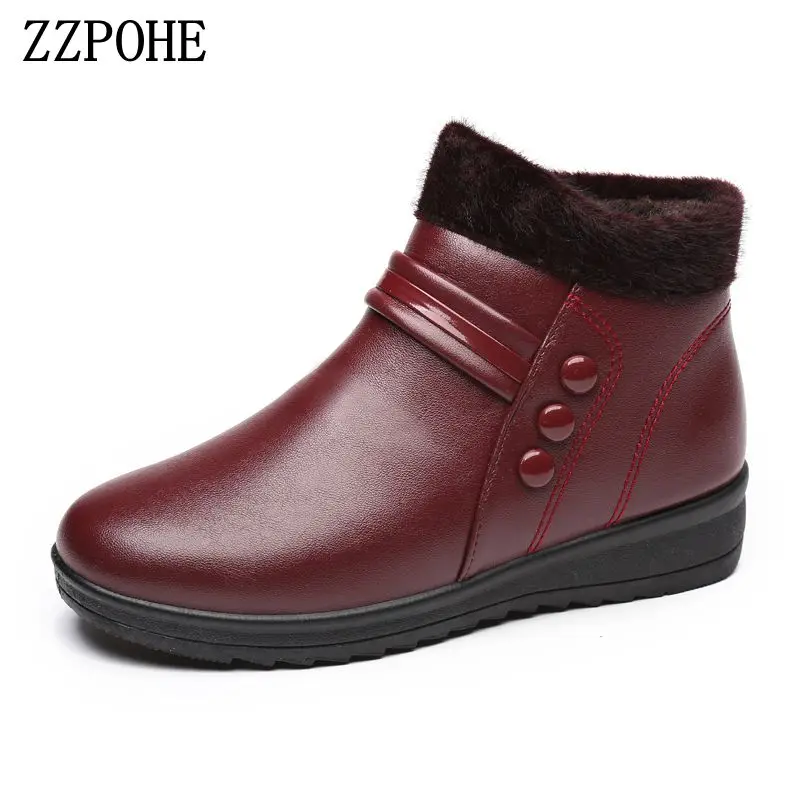 Зимние ботинки ZZPOHEwinter для мам водонепроницаемые теплые удобные бабушкины туфли