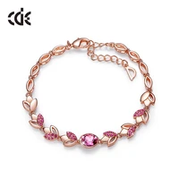 cde women gold bracelet jewellery embellished with crystals adjustable bracelet rose gold jewelry for her